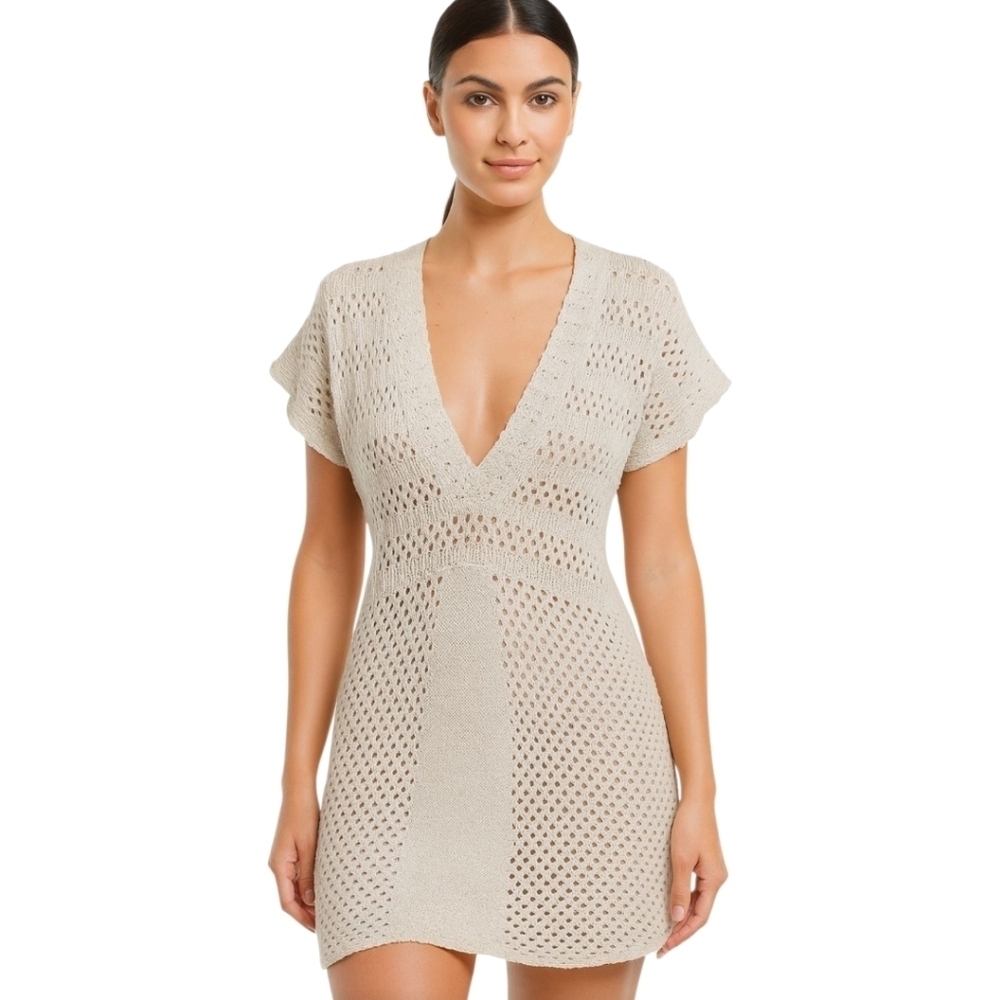 Beige Knit Women's Top